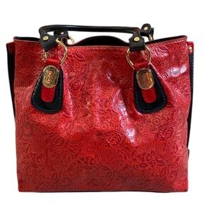Marino Orlandi flower embossed leather tote(No Hangtag)